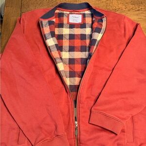 Men's Large XXL Tall L.L. Bean Traditional Fit Flannel Lined Full Zip Jacket
